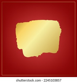 Golden label on red background and golden border with space. Lunar new year concept, Chinese new year background. vector.