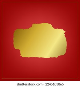 Golden label on red background and golden border with space. Lunar new year concept, Chinese new year background. vector.