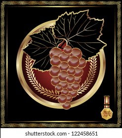 Golden label for packing wine
