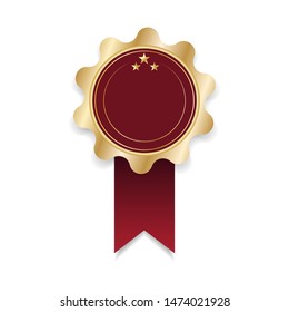 Golden label template on white background. Vector