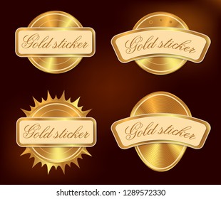Golden labels collection. Vector illustration. 