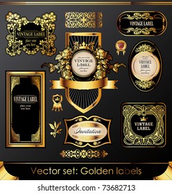 golden labels and design elements set