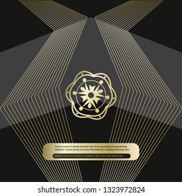 Golden labels with golden ribbon vector collection. Vector