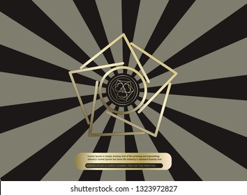 Golden labels with golden ribbon vector collection. Vector