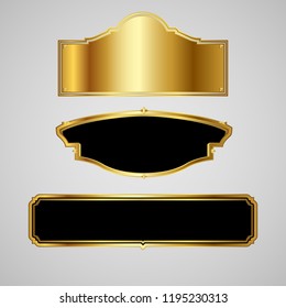 Golden labels.Vector illustration.