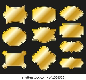 Golden labels.Vector illustration.