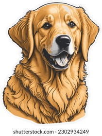 Golden Labrador Retriever Head vector Illustration