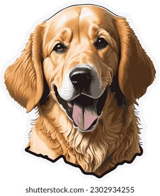 Golden Labrador Retriever Head vector Illustration