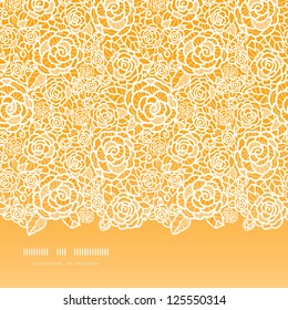 Golden lace roses horizontal seamless pattern background