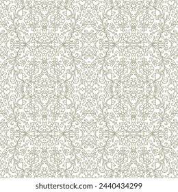 Golden laced abstract mosaic  pattern on white  background