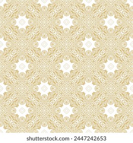 Golden laced abstract mosaic  pattern on white  background