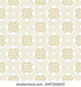 Golden laced abstract mosaic  pattern on white  background