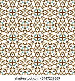 Golden laced mosaic  pattern on white  background