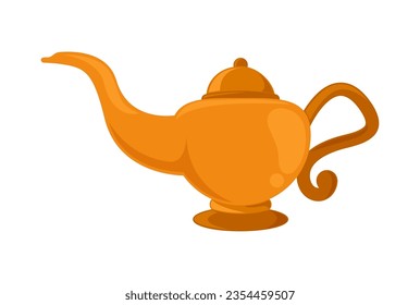 golden lamp icon vector isolated