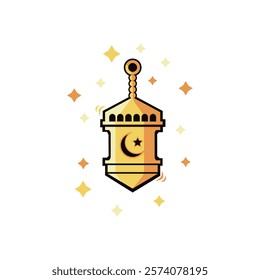 golden lantern icon with star decoration