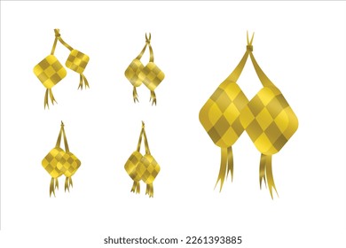 Golden Lantern Ketupat Design Vector