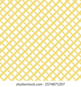 Golden Lattice Pattern Background. Seamless Geometric Pattern. Yellow Square Shapes Pattern Design. Abstract Square Shape Background. Classic Gold Diamond Lattice for Background and Fabric Design