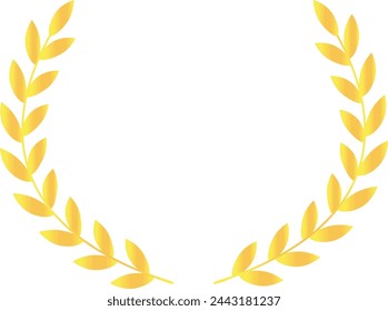 Golden Laurel Alternate Leaves Round, Gold rank, Golden circular laurel foliate, Laurel Alternate Leave