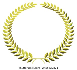 Golden laurel emblem vector illustration