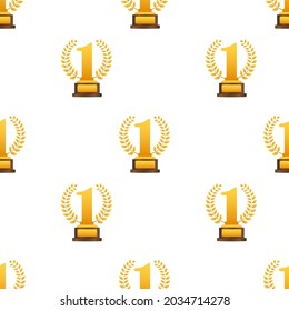 Golden Laurel for first place pattern. Vector stock illustration.