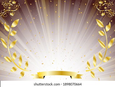 goldene Lorbeerblätter und glänzende Wirkung