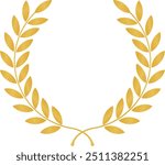 Golden Laurel Leaves, Golden rank, Golden circular laurel foliate, Laurel Leave, Gold laurel wreath