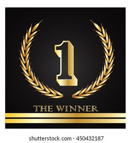 Golden laurel with number one