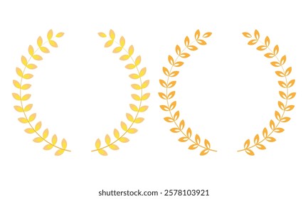 golden laurel wealth set vector  illustrator 
