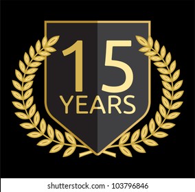 Golden laurel wreath 15 years