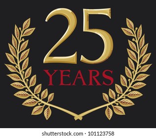 golden laurel wreath 25 years jubilee (anniversary)