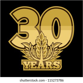 Golden laurel wreath 30 years
