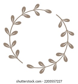Golden laurel wreath with asymmetrical branches