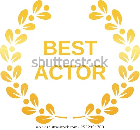 Golden laurel wreath award for best actor, celebrating achievement in film and television, symbolizing excellence and recognition in performing arts