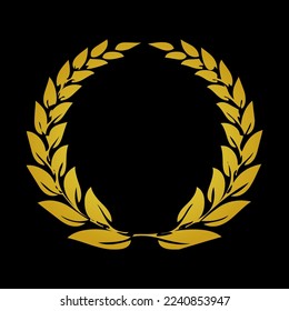 golden laurel wreath award vector decoration illustration