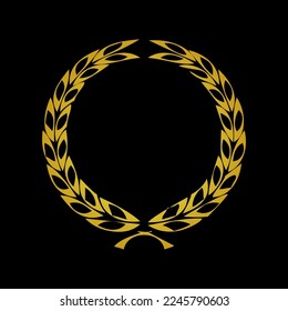 golden laurel wreath leaf decoration winning award vector illustration 
