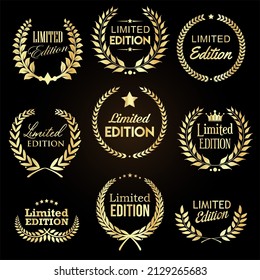 Golden Laurel wreath Limited Edition label badge collection