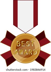 Golden laurel wreath medal icon