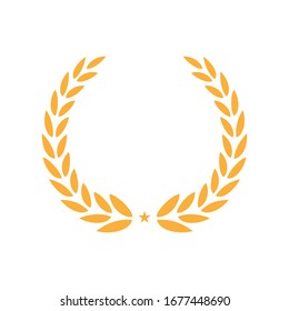 Golden Laurel wreath. Round frame for invitations, greeting cards, quotes, logos, posters and more. Isolated vector illustration.