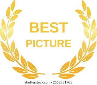 Golden laurel wreath signifying the best picture award, celebrating outstanding achievement in filmmaking and cinematic excellence