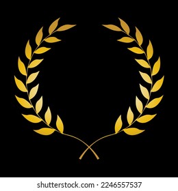 Golden Laurel Wreath in Vector