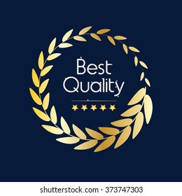 golden laurel wreath vector 