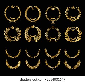 Golden Laurel wreathes set pro