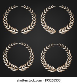 Golden Laurel Wreaths Vector 