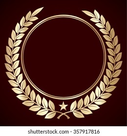 golden laurel wreaths / vector illustration symbol