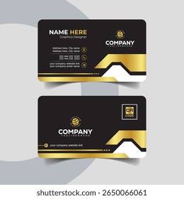 Golden Layered Business Card with Black Background for Modern Brands