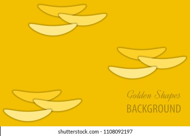 Golden layers. Abstract background with paper cut shapes
