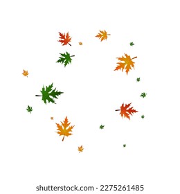 Golden Leaf Background White Vector. Leaves National Pattern. Ocher Fall. September Texture. Gold Floral Season.