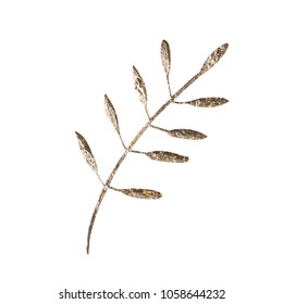 Golden leaf design elements. Decoration elements for invitation, wedding cards, valentines day, greeting cards. Isolated on white background. Vintage Floral Vector background.