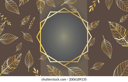 golden leaf frame beautiful background