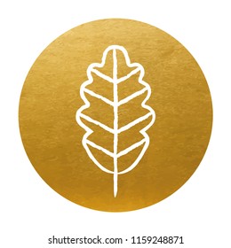 Golden Leaf. Icon. Vector.